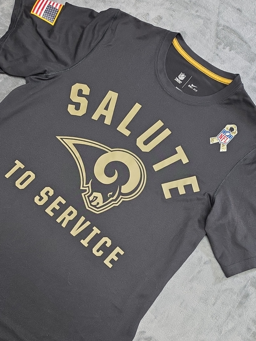 Nike Black & Gold Rams 'Salute to Service' Short Sleeve Tee